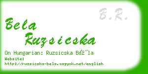 bela ruzsicska business card